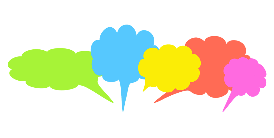 Pratbubblor i glada färger